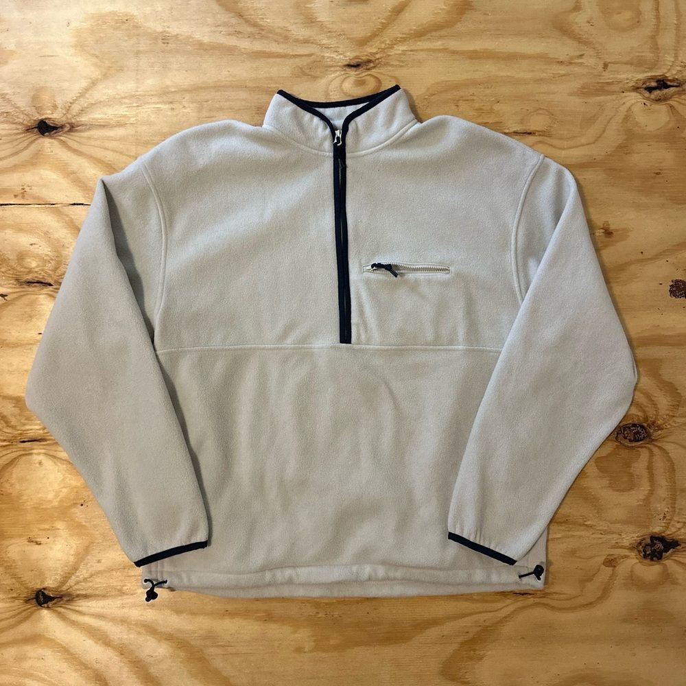 Gap Cream Fleece Quarter-Zip Pullover Sweatshirt Medium